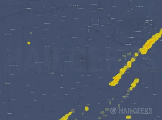 Hail map for Lincoln, NE