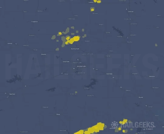 Hail map for Wichita Falls, TX