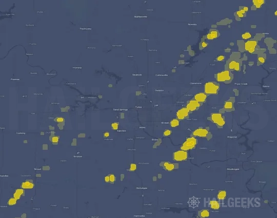 Hail map for Tulsa, OK