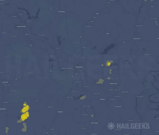 Hail map for Alexandria, LA