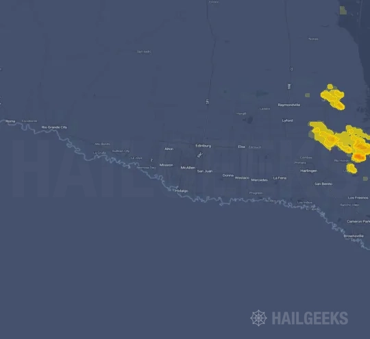 Hail map for McAllen, TX