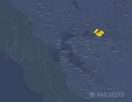 Hail map for San Francisco, CA