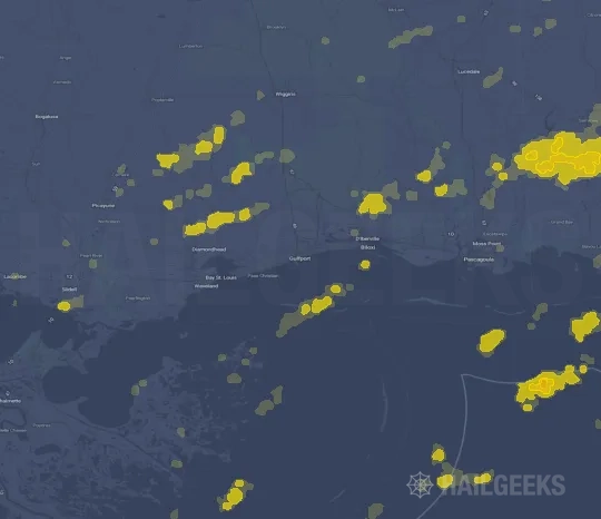 Hail map for Gulfport, MS