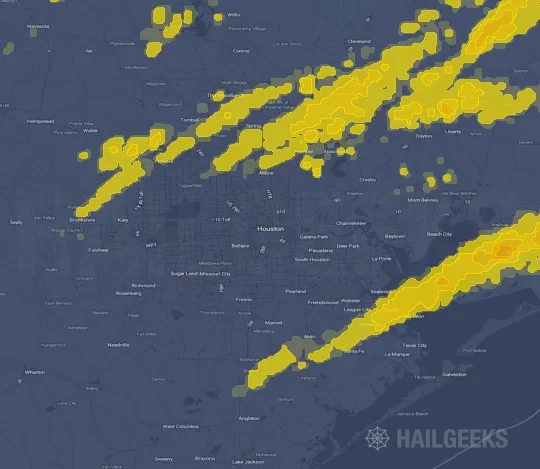 Hail map for Houston, TX