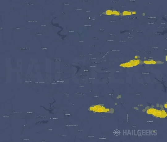 Hail map for Waco, TX