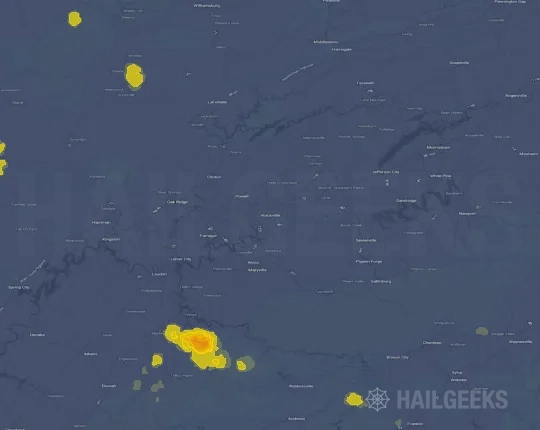 Hail map for Knoxville, TN