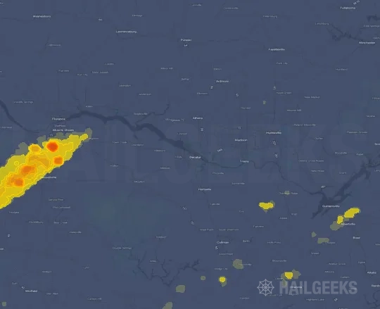 Hail map for Decatur, AL