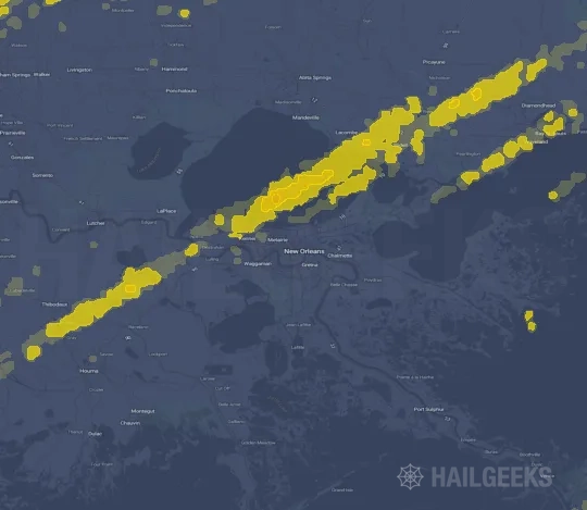 Hail map for New Orleans, LA