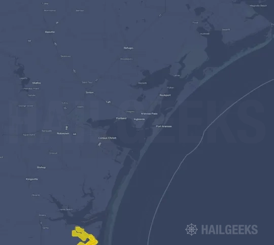 Hail map for Corpus Christi, TX