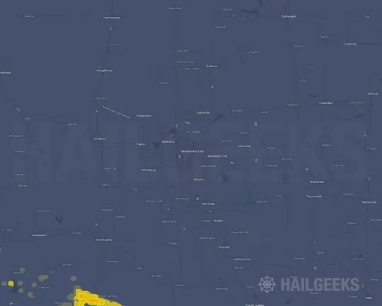 Hail map for Oklahoma City, OK