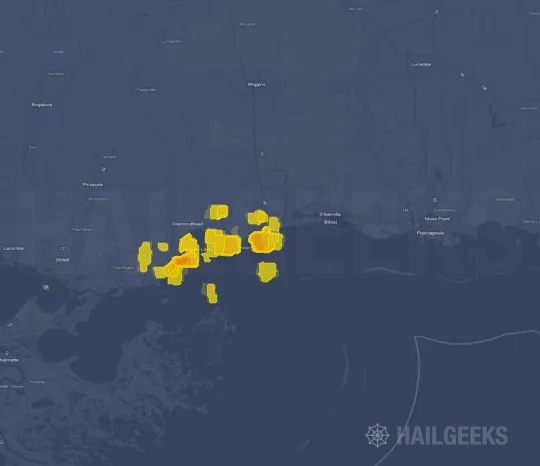 Hail map for Gulfport, MS