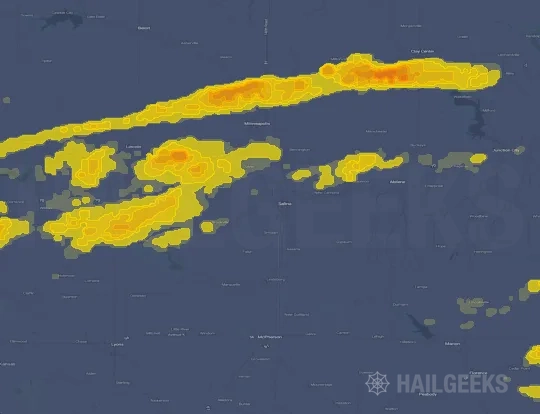 Hail map for Salina, KS