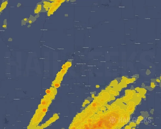 Hail map for Oklahoma City, OK