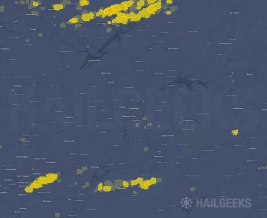 Hail map for Gadsden, AL
