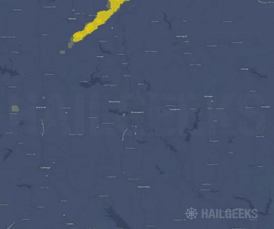Hail map for Shreveport, LA