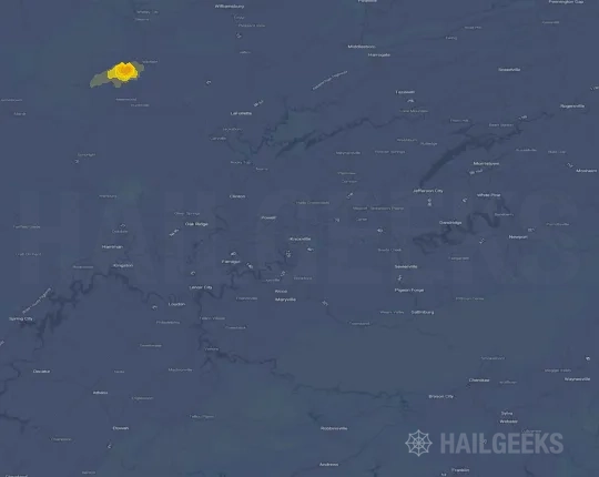 Hail map for Knoxville, TN