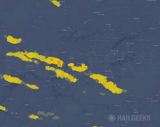 Hail map for Knoxville, TN