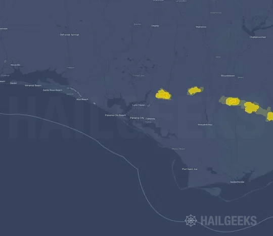 Hail map for Panama City, FL