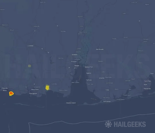 Hail map for Mobile, AL