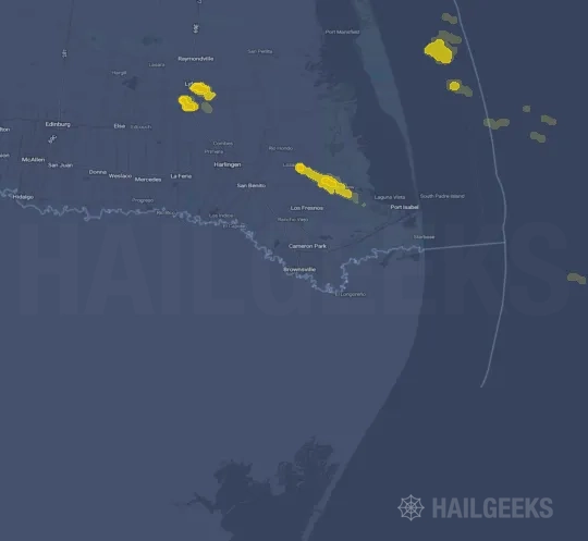 Hail map for Brownsville, TX