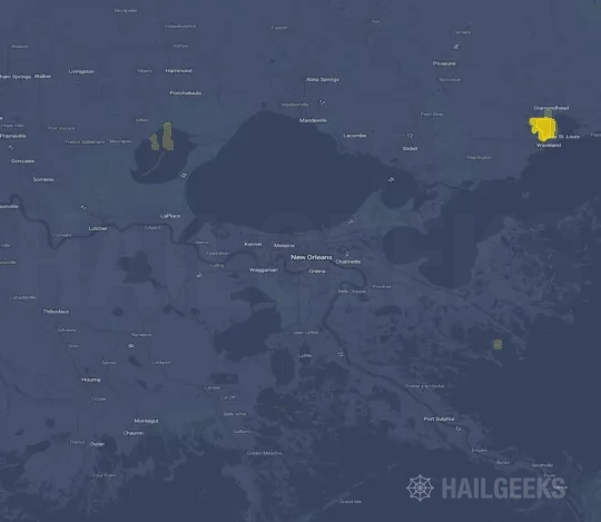 Hail map for New Orleans, LA