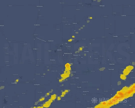 Hail map for Oklahoma City, OK