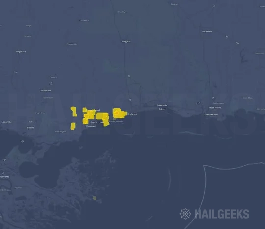 Hail map for Gulfport, MS