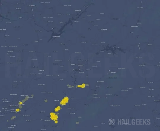 Hail map for Gadsden, AL