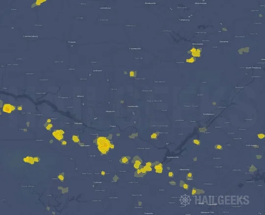 Hail map for Huntsville, AL