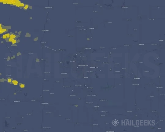 Hail map for Oklahoma City, OK