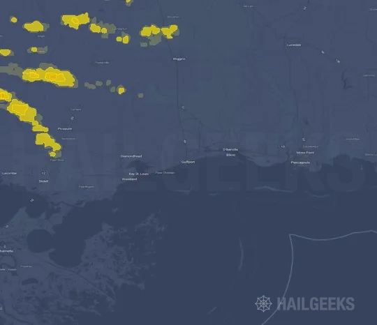 Hail map for Gulfport, MS