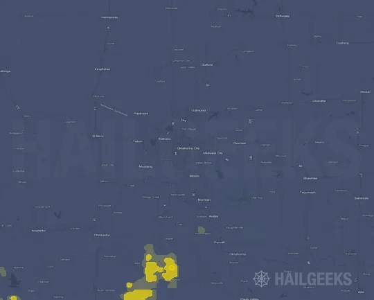 Hail map for Oklahoma City, OK