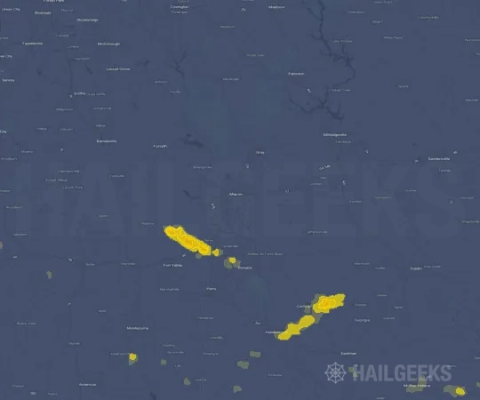Hail map for Macon, GA