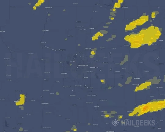 Hail map for Oklahoma City, OK