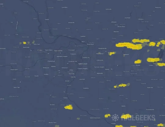 Hail map for Saint Louis, MO