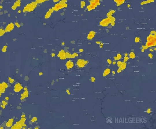 Hail map for Birmingham, AL