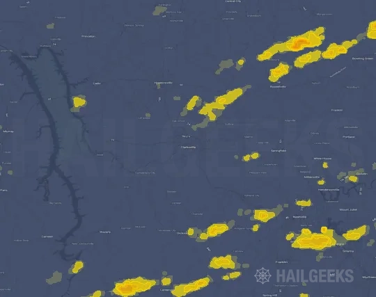 Hail map for Clarksville, TN