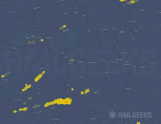 Hail map for Huntington, WV