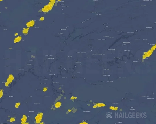Hail map for Knoxville, TN