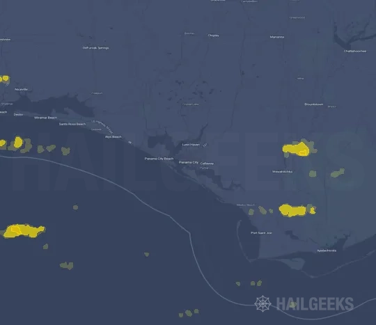 Hail map for Panama City, FL