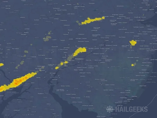 Hail map for Philadelphia, PA