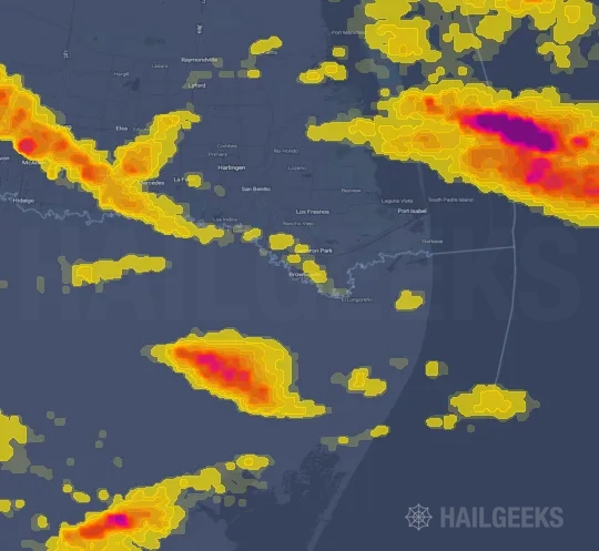 Hail map for Brownsville, TX