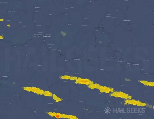 Hail map for Huntington, WV