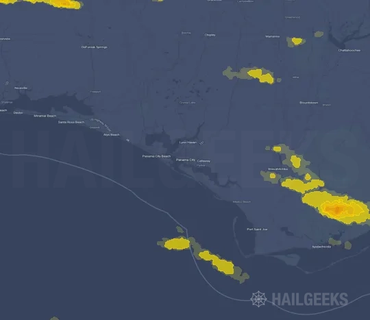 Hail map for Panama City, FL