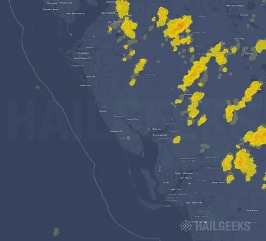 Hail map for North Port, FL