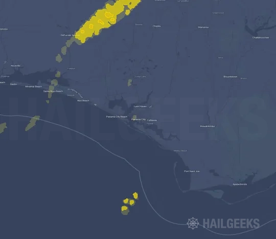 Hail map for Panama City, FL
