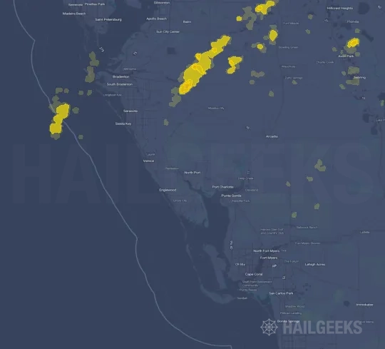 Hail map for North Port, FL