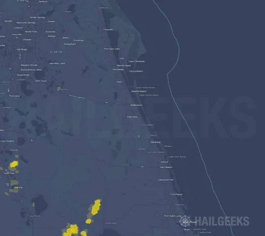 Hail map for Palm Bay, FL