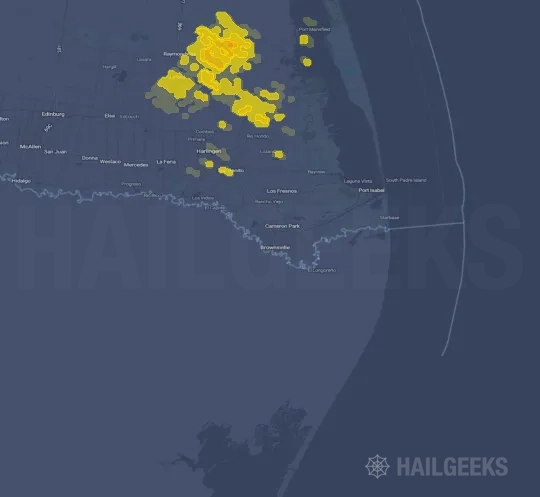 Hail map for Brownsville, TX