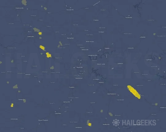 Hail map for Nashville, TN